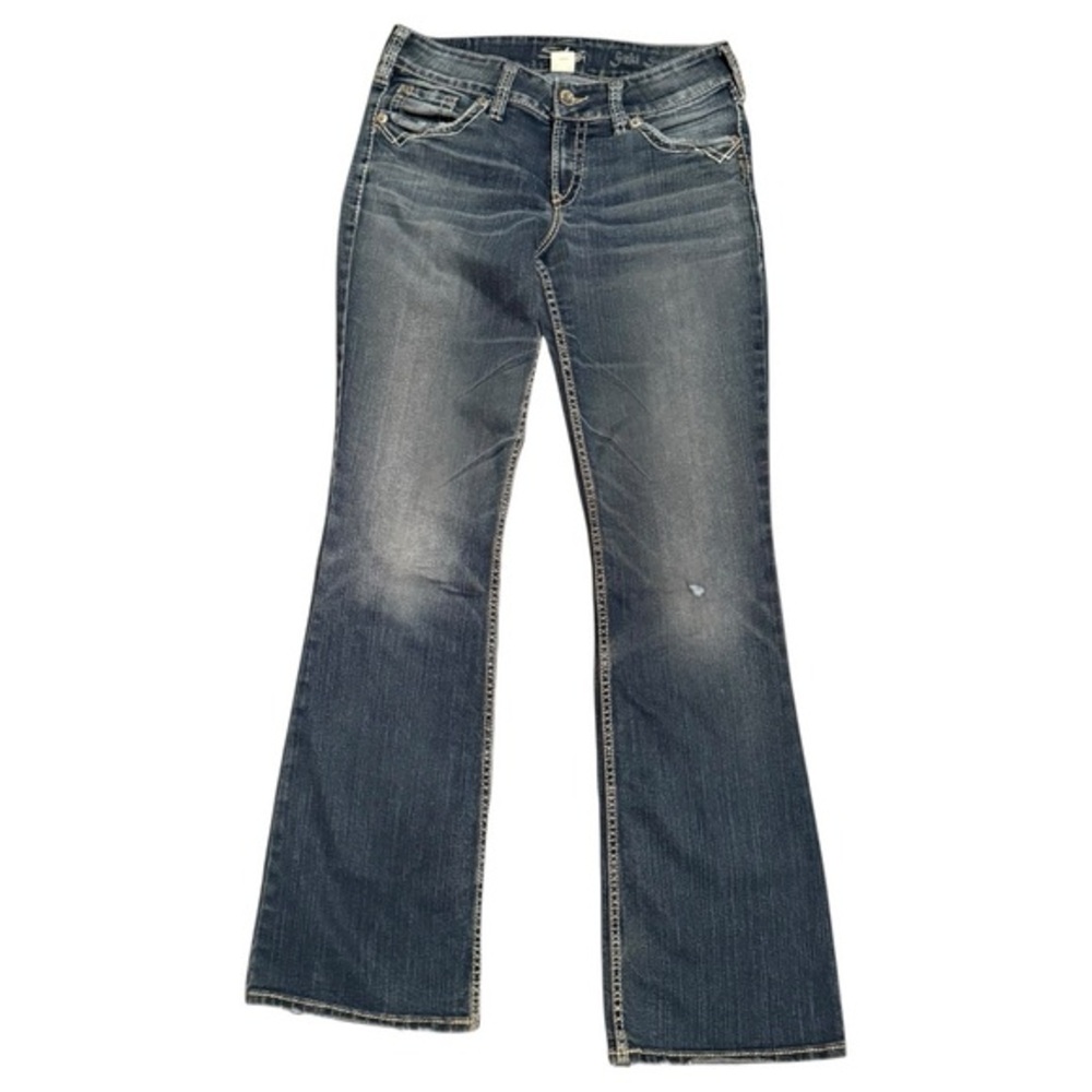 Y2K Silver Size 28x31‎ Suki Surplus Bootcut Jeans Flap Pockets Western Cowgirl